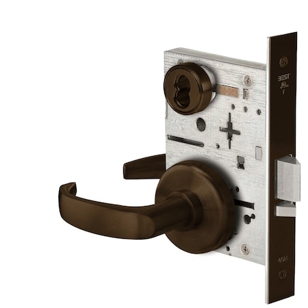 Best Grade 1 Storeroom Mortise Lock, 14 Lever, H Rose, SFIC Housing Less Core, Oil-Rubbed Bronze Finish,  45H7D14H613